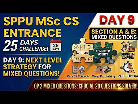 SPPU MSc CS Entrance 2026 | Day 9: New Paper (QP 2) | Q. 1 to 20 Solved! 🎯