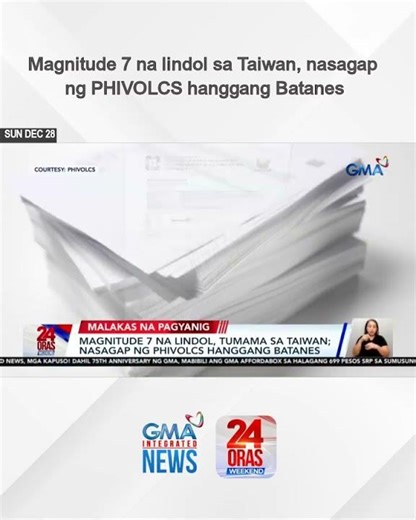 Magnitude 7 na lindol sa Taiwan, nasagap ng PHIVOLCS hanggang Batanes | 24 Oras Weekend