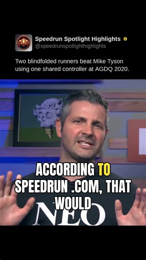 Two blindfolded runners beat Mike Tyson using one shared controller at AGDQ 2020.
