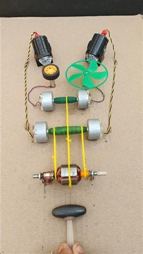 आर्मेचर आकर्षण प्रकिया 🧶 🧶 धागा खींच बिजली उत्पन्न जनरेटर से • Dc motor New project