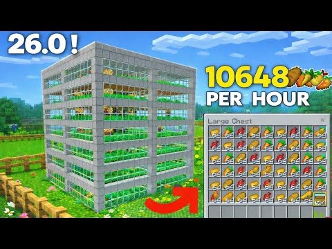 BEST 1.21 AUTOMATIC FOOD / CROP FARM TUTORIAL in Minecraft Bedrock (MCPE/PC/Java)