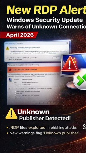 New RDP Alert 2026 🚨 Unknown Connection Warning Explained #tech #news #interview #itzy