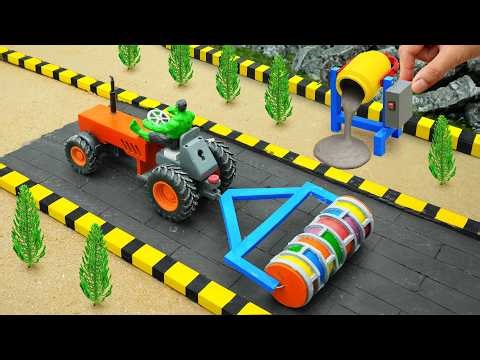 Amazing DIY Tractor Making Asphalt Road using New Technology! 🚜🛣️ Science Project