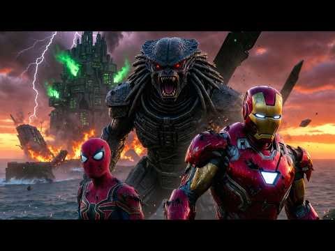 IRON MAN & SPIDER-MAN vs PREDATOR KING: Epic Alien Prison Escape & Island Destruction (Full Story)