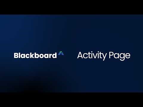 Activity Page - Blackboard