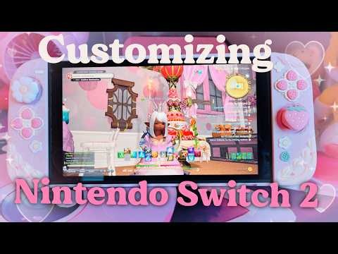 Customizing my Nintendo Switch 2! 🍓💕🌸| Strawberry Series Pink accessories, Geekshare