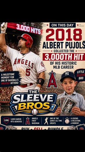 2018… HISTORY 🔥 Albert Pujols collects his 3,000th career hit cementing himself as one of the greatest to ever do it 👀 3,000 hits… that’s elite company Legends don’t just play the game… they leave their mark on it 💎 👉 Drop a follow for more history hobby heat#sportscards #fyp #community #motivation #viral