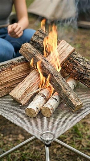 Empty Camp Spot Turns Into a Perfect Fire Setup 🔥😳