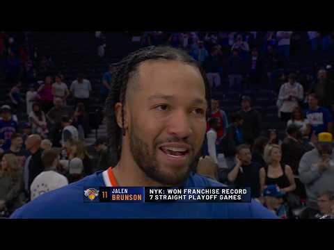Jalen Brunson reacts to the Knicks sweeping the 76ers to advance to the ECF 💪 | NBA on ESPN