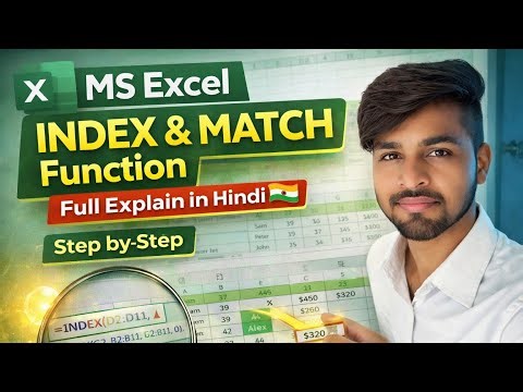 💥 Ms Excel INDEX & MATCH Function Full Explain in Hindi | Advanced Excel Formula Explained 🤔