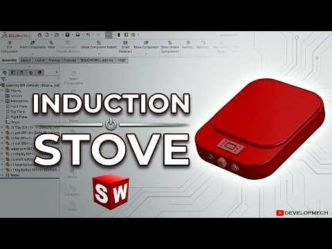 Induction Stove Modeling in SOLIDWORKS | Complete 3D Modeling & Assembly Tutorial (Step-by-Step)