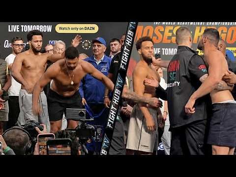 Filip Hrgović SLAPS Moses Itauma after he pushes him OFF STAGE during chaotic weigh in!
