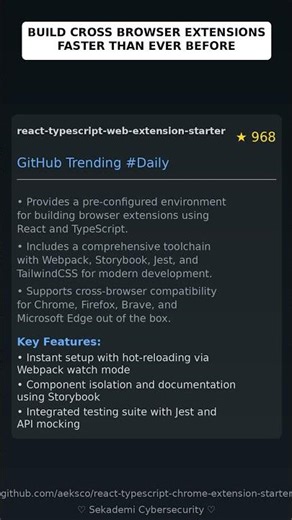 GitHub Trending Repositories: aeksco/react-typescript-web-extension-starter 🇬🇧