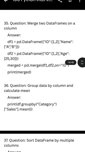 Python Interview Question 📌⁉️ Every data Analyst should know 📊 #dataanlysis #datascience #python