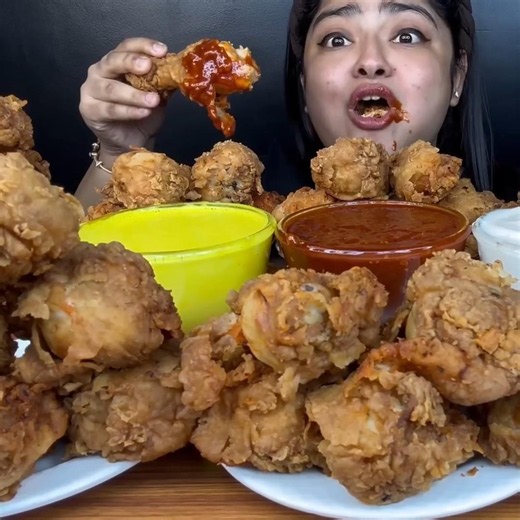 ASMR: EATING SPICY CHICKEN FRY🔥 EATING CHALLENGE || #shorts #mukbangn#asmreating #mukbangasmr #asmr
