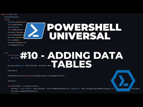 PowerShell Universal 2026 - Part 10 : Adding data tables