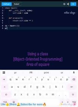 Using a class (Object-Oriented Programming) Area of a Square