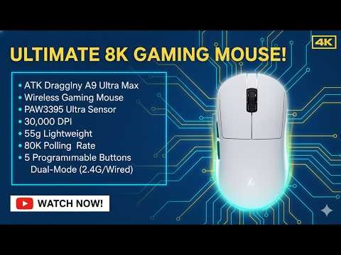 ATK Dragonfly A9 Ultra Max Gaming Mouse 🔥 8K Wireless Lightweight Beast Review