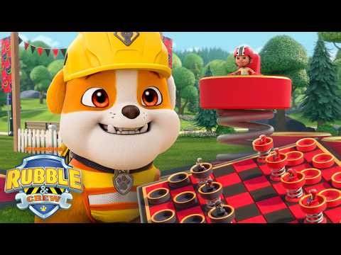 Rubble Builds a Giant Checkerboard! w/ Motor & Mix! | Rubble & Crew