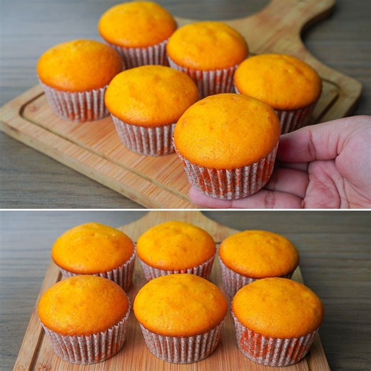 Soft Fluffy Orange Cup Cake Recipe | Yummy Recipes