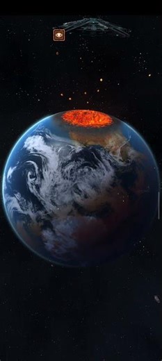 Big UFO destroying a planet (3d Simulation)