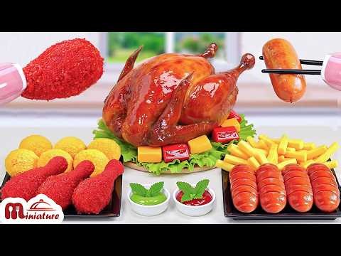 Best Combo Food 🥳 How To Make Mini Fried Chicken Thigh With Sausages & French Fries