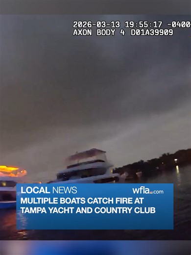 NEW VIDEO: Smoke could be seen billowing into the air as Tampa firefighters battled a blaze that engulfed multiple boats. Read more in the link attached to this video. #florida #news #tampa #caughtoncamera #bodycamcops