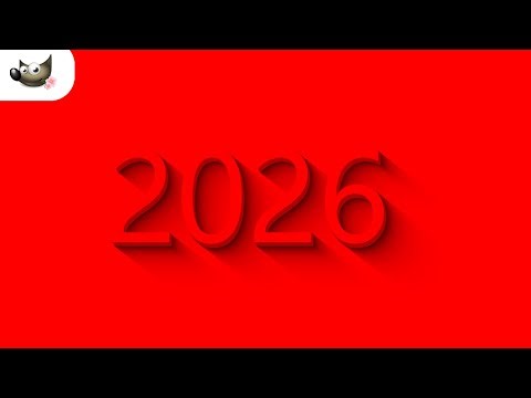 2026 Text Effect in GIMP | 3D Long Shadow Year Design Tutorial (Step by Step)