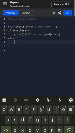 🐍 Find ASCII Value in Python 🔢Ever wondered how characters are stored in computers? 🤔#coding