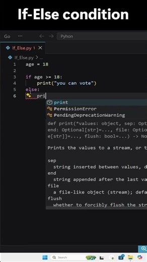 Age-Based Voting Eligibility System | if else program in python