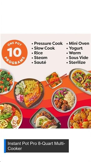 Instant Pot Pro (8 Qt) 10-In-1 Pressure Cooker