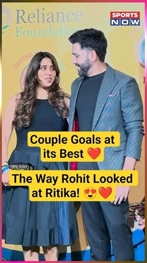 Rohit Sharma snapped with wife Ritika at United in Triumph gala 😍 #shorts #shortsfeed #viral #rohit