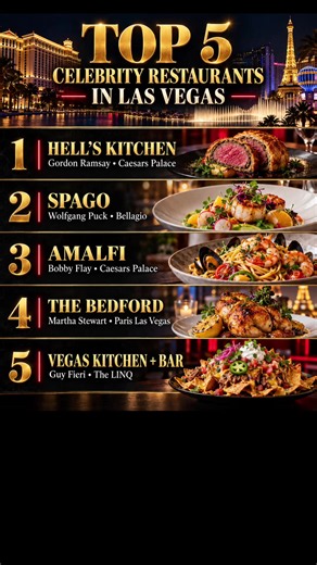 Try one of the outstanding celebrity restaurants on your next Las Vegas vacation. LasVegas4Less.com #LasVegas #Vegas #vegastiktok #lasvegasfoodie #lasvegasrestaurants
