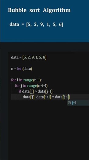 sorting algorithm python #shorts #yoytubeshorts #shortsfeed