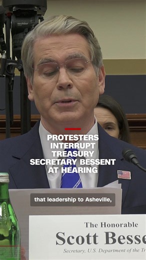 Treasury Secretary Scott Bessent's opening remarks before the House Financial Services Committee were interrupted several times by anti-war protesters. Bessent has been leading the administration's efforts to squeeze Iran economically. He recently launched
