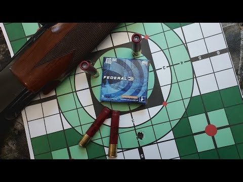 Federal Powershok, .410 bore rifled slugs in 2.5" shells for light skinned big game.