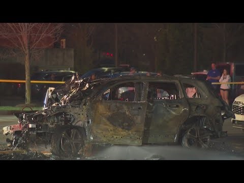 Electric vehicle catches fire in Pittsburgh-area shopping plaza