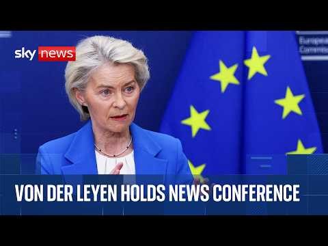 European Commission President Ursula von der Leyen speaks at EU summit as Ukraine loan agreed