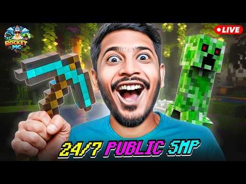 🔴24/7 Minecraft PUBLIC SMP LIVE (DAY10) || JAVA +BEDROCK/PE || #minecraft #minecraftsmp #smp