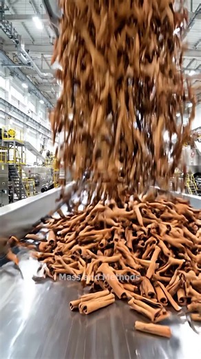 How Millions of Cinnamon Sticks Are Turned into Fine Powder #trending #fyp #manufacturing #viral #factoryprocess