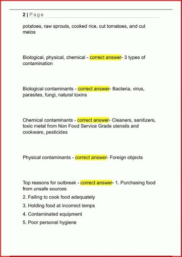 Servsafe Final Actual Exam Updated Actual Exam With Correct video