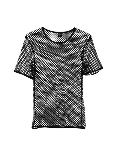 Men's Fishnet Hollow Out Breathable High Elastic Activewear Tops | Mr Saker