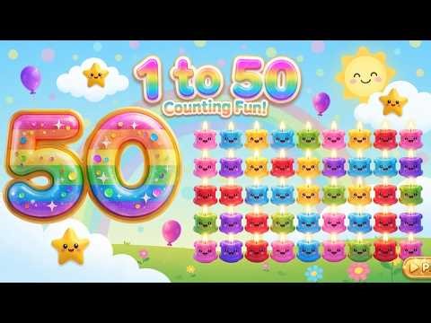 "Learn 1 to 50 Counting – Perfect for Kids!"#learning #counting #1to50counting #numbers #easy