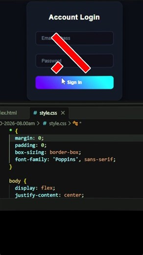 Interactive Neon Login Form CSS Effect ⚡ (Before vs After) #shorts #coding