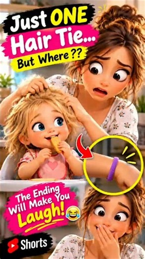 🤣 The Funniest Hair Tie Fail Ever! #Shorts #FunnyAnimation #Comedy #FunnyMoments #3DAnimation