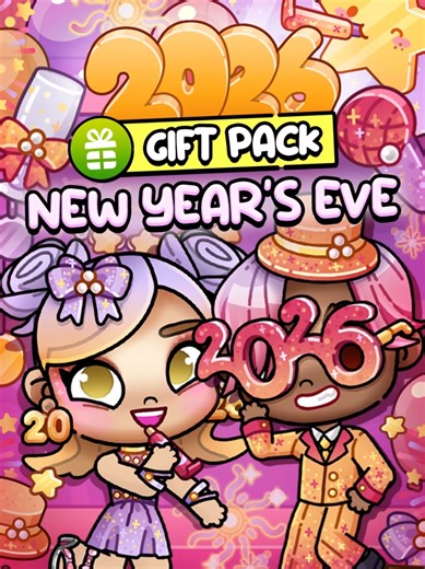 NEW #AvatarWorld GIFT ALERT 📣🎁 Our 2026 New Year's Eve pack is finally here! Head to the AW Shop to claim yours NOW 🎆🥂 #pazu #avatarworldgame