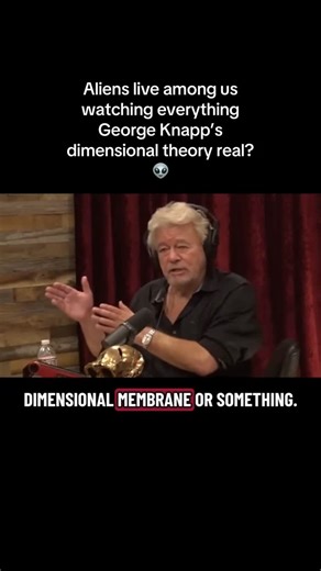 UFO-Blackout on Instagram: "🛸😳 George Knapp: Aliens always here, behind dimensional membrane-watching us sleep/shower/eat! Nothing we can do. Jeremy Corbell agrees. Chilling UFO theory. Tag paranoid friends! Real? #AliensAmongUs #GeorgeKnappTheory #DimensionalUFO #UFODisclosure #Extraterrestrial"