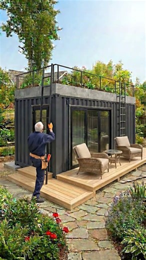Shipping Container Transformed Into a Garden Tiny Home #containerhome #tinyhouse #transformation