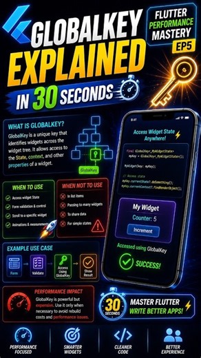 GlobalKey Explained 🔑 | Flutter Performance Mastery EP5