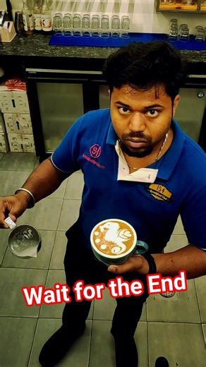 Seahorse Latte art tutorial #baristaajithkumar #coffee #latteart #youtubeshorts #shorts #art